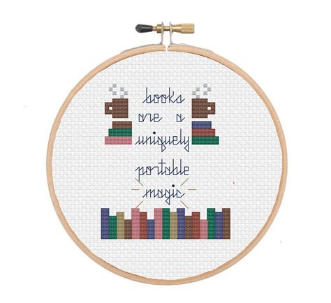 Books Are A Uniquely Portable Magic Stephen King Quote Cross Stephen King Quotes, Quote Cross Stitch, Digital Rendering, Cross Stitch Fairy, Writing School, King Quotes, Cross Stitch Books, Thread Types, French Knots