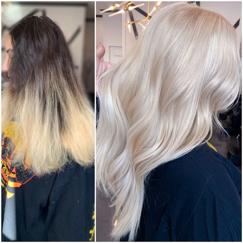 Blonding expert Anthony Marmiani gets a chance to demonstrate his skills on his client who took a full year to return for a touch up. Cool Blonde Hair, Virgin Hair Wigs, Hair Cleanse, Beige Blonde, Cool Blonde, Bright Blonde, Purple Shampoo, Hair Starting, Beauty Portrait