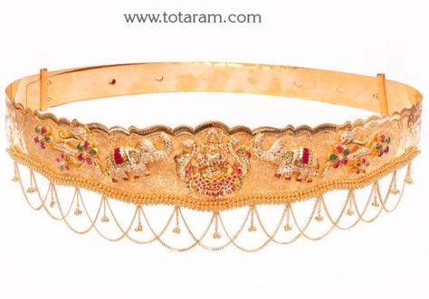 22 Karat Gold Lakshmi Vaddanam: Totaram Jewelers: Buy Indian Gold jewelry & 18K Diamond jewelry Baby Jewelry Gold, Plain Gold Bangles, Indian Gold Jewelry, Gold Necklace Wedding, Lakshmi Devi, Temple Jewelry Necklace, Gold Temple Jewellery, Waist Jewelry, Gold Earrings Models