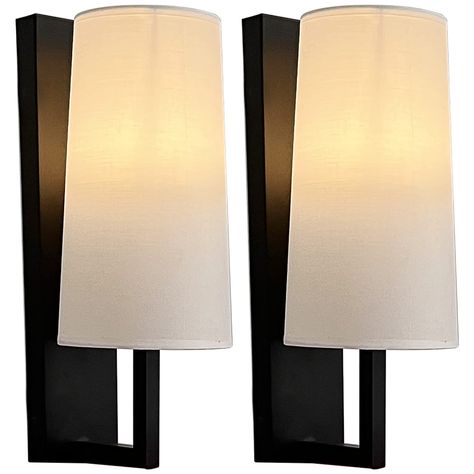 Wall Sconces Battery Operated Fabric Shade Wall Lights Battery Powered Indoor Lighting Fixtures No W | Amazon (US) Shade Wall, Lamp Color, Indoor Lighting Fixtures, Wall Lamps Bedroom, Retro Lighting, Changing Wall Color, Color Fabric, Picture Light, Fabric Shades