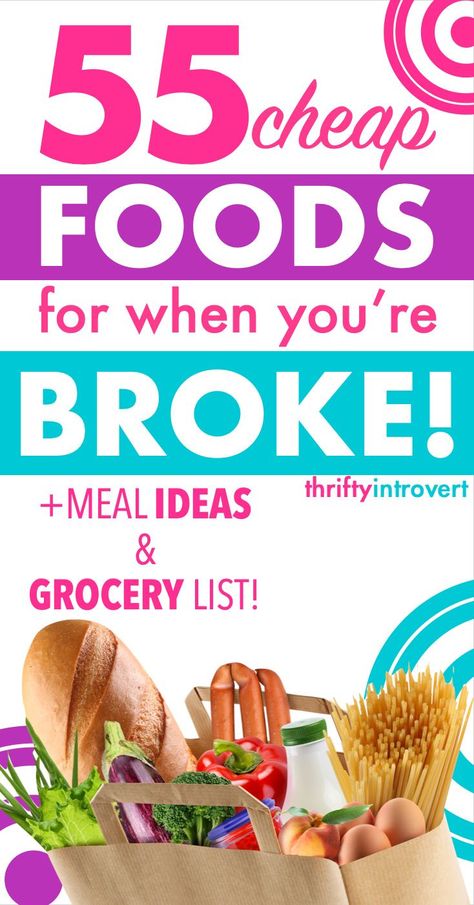 Need to make it to next payday? Check out these cheap foods to buy when you're broke and on a budget. Save money on groceries, cut your grocery bill, cheap meal ideas, frugal living, save money on food, cheap foods grocery list. Pioneer Recipes, Cheap Meal Ideas, Grocery Savings Tips, Save Money On Food, Frugal Meal Planning, Living Frugal, Eat On A Budget, Saving Money Frugal Living, Cheap Meal