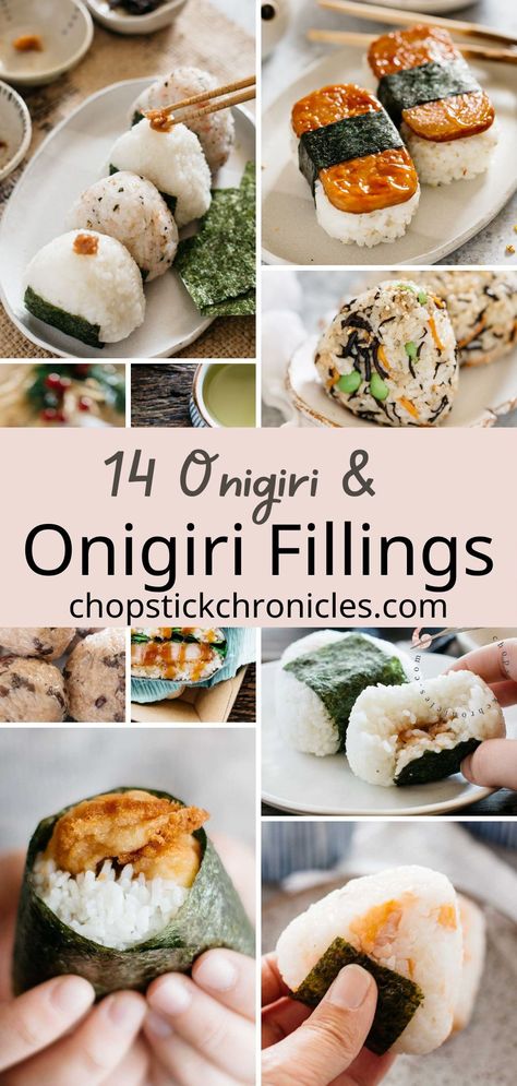 Simple Asian Lunch Recipes, Japanese Onigiri Recipe, Fried Onigiri Recipe, Onigiri Filling Recipe, Korean Onigiri, Japanese Rice Balls Filling, Onigiri Dipping Sauce, Keto Onigiri, Onigiri Filling Ideas Recipes