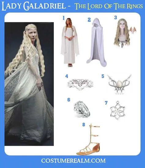 Galadriel Costume Diy, Lord Of The Rings Costumes For Women, Lady Galadriel Costume, Lotr Elf Costume, Lord Of The Rings Galadriel Costume, Galadriel Outfit, Galadriel Rings Of Power Costume, Galadriel Rings Of Power Dress, Galadriel Costume Rings Of Power