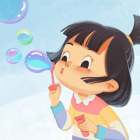 Blow Bubbles, Children's Book Characters, Book Illustration Design, الفن الرقمي, 동화 삽화, Illustration Art Kids, Karakter Disney, Picture Books Illustration, Book Illustration Art