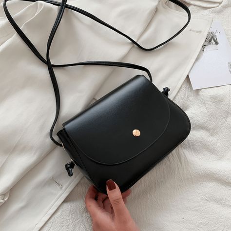 Faster shipping. Better service Small Black Purse, Black And White Coffee, Beg Tangan, Black Purse, Woman Bags Handbags, Small Handbags, Womens Purses, Mini Fashion, Square Bag