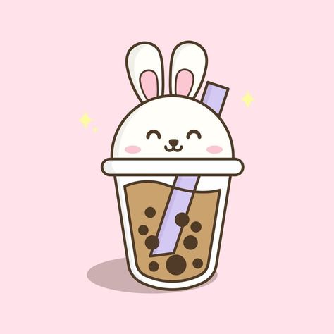 Kawaii Bubble Tea Drawing, Boba Drawing Aesthetic, Cute Boba Drawings, Boba Drawing Simple, Cute Boba Drawing, Thai Tea Cup, Boba Doodle, Boba Tea Drawing, Boba Cartoon