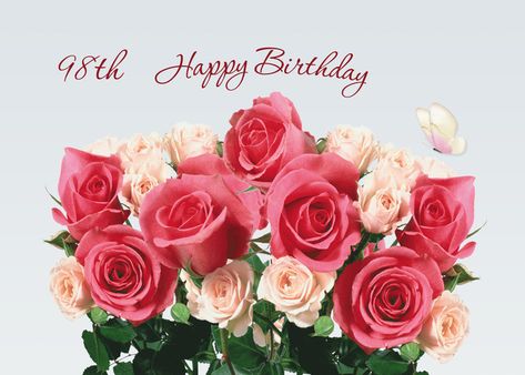 Happy Birthday Roses, Happy 96th Birthday, Happy Birthday Sparkle, Happy 94th Birthday, Happy 98th Birthday, Happy 92nd Birthday, Happy 91st Birthday, 91st Birthday, Handmade Invitation Cards