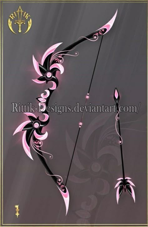 Pretty Knives, Fantasy Props, Bow And Arrow, Anime Accessories, Bow Arrows, Cool Swords, Magical Jewelry, Fantasy Concept Art, Fashion Design Drawings