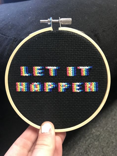 Tame Impala let it happen trippy game over cross stitch Game Over Cross Stitch, Trippy Cross Stitch Patterns, Trippy Embroidery Designs, Trippy Cross Stitch, Glitch Embroidery, Trippy Embroidery, Cross Stitch On Clothes, Cross Stitch Bracelet, Cross Stitch Patterns Modern