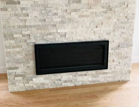 Designing With Ledgerstone Ledger Stone Fireplace, Stacked Stone Backsplash, Mid Century Fireplace, Ledger Stone, Kitchen Color Palettes, Stone Backsplash Kitchen, Stone Fireplace Surround, White Wash Brick, Linear Fireplace