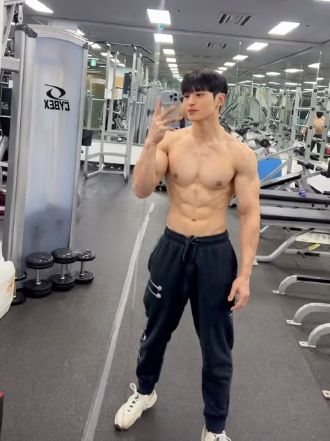 Aesthetic Men Physique, Gym Guys Selfie, Shirtless Man Pose, Large Muscular Men, Korean Abs, Hot Kpop Idols, Gym Boys, Ideal Male Body, Best Physique