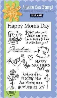 Hero Arts Happy Mom's Day Stamp Set, Clear Hero Arts CL344 #Mom #Mother'sDay #Grandma #birds #FLowers #FlowerBouquet #CoffeeMug #Apron #Rose #Heart Happy Mom Day, Scrapbook Storage, Scrapbook Quotes, Rose Heart, Card Sentiments, Wet T Shirt, Scrapbooking Stamps, Happy Mom, Mom Day