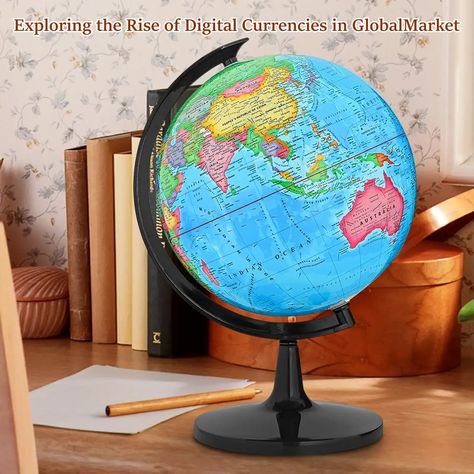 https://www.ellitz.com/the-rise-of-digital-currencies-in-globalmarkets/ Geography Knowledge, Vertical Trellis, Kids Globe, Wall Clock Digital, Geographical Features, Interior Lighting Ceiling, Science Learning, Drawing Hands, World Globes