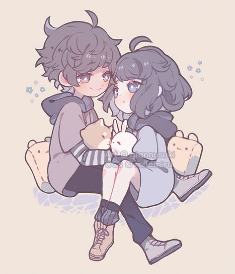 Cute Chibi Couple, رسم كاريكاتير, Dibujos Anime Chibi, Chibi Couple, Desen Anime, Cute Anime Chibi, Kawaii Chibi, Chibi Drawings, Dibujos Cute