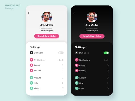 Settings Ui Design Mobile App, Profile Screen Mobile Ui, Setting Ui Design, App Design Profile, Setting Ui, Profile Ui, Profile App, Social App Design, Makeup App