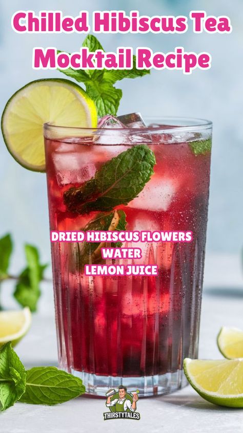 "Discover the ultimate Chilled Hibiscus Tea Mocktail Recipe, perfect for refreshing summer days! This vibrant drink combines the floral notes of hibiscus with zesty flavors, making it a standout among hibiscus tea recipes. Ideal for gatherings, this mocktail is one of the best mocktail ideas for non-alcoholic beverages. Enjoy a delicious herbal tea cocktail that’s easy to prepare and perfect for any occasion. Elevate your summer with these chilled drink recipes that everyone will love!" Best Mocktail, Tea Mocktail, Mocktail Ideas, Dried Hibiscus Flowers, Tea Cocktail, Chef Salad, Refreshing Drinks Recipes, Tea Cocktails, Hibiscus Tea