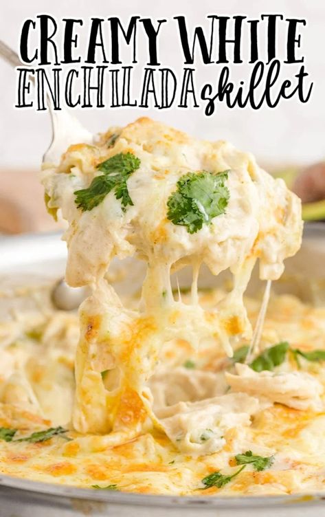 White Chicken Enchilada Casserole, Ranch Chicken Enchiladas, Recipes Enchiladas, Toddler Treats, Homemade Mexican Rice, Skillet Enchiladas, Sour Cream Chicken Enchiladas, Cream Chicken Enchiladas, Seasoning Chicken