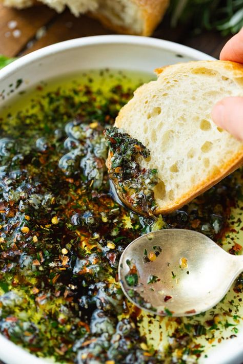 You won't be able to stop once you try this bread dipping oil recipe! It's so flavorful, so bold, so quick and easy to make, so incredible, and so needed in your life! Do it! Make it! Dip in it! #dippingoilforbread #dippingoil #diprecipe Bread Dip Recipes, Italian Dipping Oil, Dipping Oil For Bread, Bread Dipping Sauce, Bread Dipping Oil Recipe, Dipping Oil Recipe, Olive Oil Dip For Bread, Bread Dipping Oil, Bread Dipping