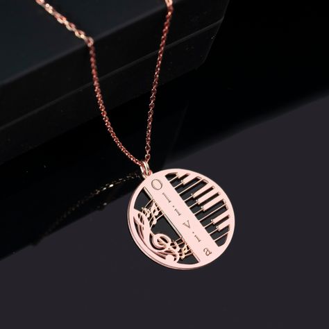 Piano Jewelry, Music Pendant, Music Note Necklace, Musician Gifts, Treble Clef, Music Note, Gift For Music Lover, Cool Necklaces, Fantasy Jewelry