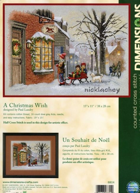 Dimensions Cross Stitch, Cross Stitch Landscape, Xmas Cross Stitch, Cross Stitch For Kids, Cross Stitch Christmas, Winter Cross Stitch, Christmas Wish, Cross Stitch Books, Cross Stitch Love