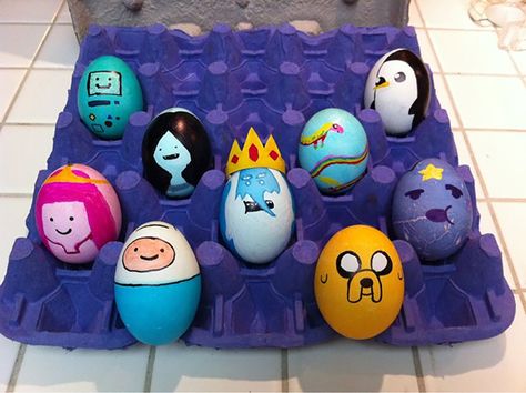 Adventure Time Eggs Adventure Time Parties, Peppermint Butler, Unique Easter Eggs, Eggs Ideas, Trendy Easter, Creative Easter Eggs, Egg Ideas, Egg Shell Art, Colored Eggs