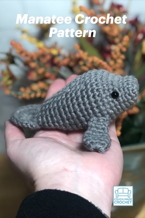 Mara The Manatee is a crochet pattern designed by Couch-Made Crochet. Manatee Crochet Pattern, Pdf Patterns, Pattern Free, Free Crochet Pattern, Free Crochet, Crochet Pattern, Pattern Design, Crochet Patterns, Couch