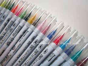 I've had several requests for more comparative info on the Zig Clean Color Real Brush Pens and Akashiya Sai markers I've been using, so I'... Watercolour Markers, Colour Markers, Water Colour Ideas, Copics Markers, Water Color Markers, Card Making Tools, Color Markers, Watercolor Markers, Stationery Obsession