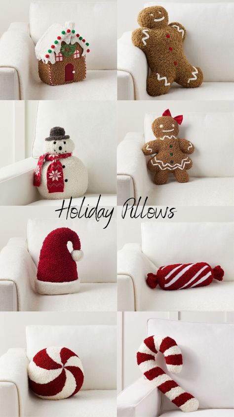 Santa Hat Pillow curated on LTK Christmas Decor Ideas Sewing, Christmas Shaped Pillow, Christmas Home Decor Crafts, Diy Christmas Cushion, Diy Gingerbread Pillow, Christmas Styles Decor, Christmas Decorations To Sew, Cute Christmas Decor For Bedrooms, Xmas Room Decor Ideas