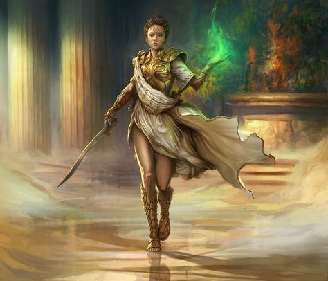 Athena, Saeed Jalabi Greek Dnd, Pax Romana, God Of Wars, Greek Mythology Art, Mythology Art, Fantasy Map, Fantasy Concept Art, Fantasy Warrior, Armor Concept