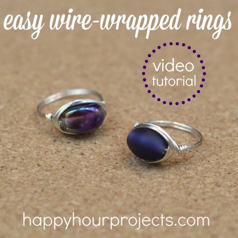 Wire Tutorials, Wrapped Rings, Diy Ring, Bijoux Fil Aluminium, Ring Tutorial, Jewelry Pliers, Wire Wrapped Ring, Diy Wire Jewelry, Wrap Ring