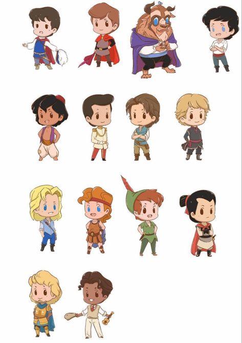 Disney Drawing Challenge, Chibi Disney, Prince Drawing, Disney Paper Dolls, Disney Character Art, Kawaii Disney, Disney Princes, Toy Story Birthday, Drawing Challenge