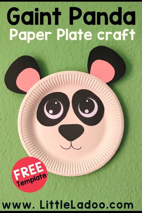 Paper Plate Panda Craft Paper Plate Panda Craft, Panda Craft Ideas, Panda Crafts Preschool, Panda Crafts For Kids, Paper Plate Panda, Panda Template, Aya Art, Panda Crafts, Panda Craft