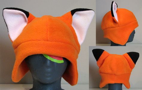 Fox Hat Pattern, Fox Hat, Sewing Hats, Fleece Hats, Cute Hoodie, Hat Patterns Free, Animal Sewing Patterns, Burlap Crafts, Crochet Baby Hats