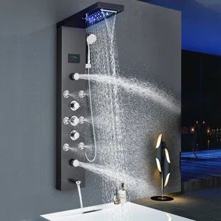 Shower Tower Panel, Hydroelectric Generator, Shower Tower, Led Shower Head, Adjustable Shower Head, Waterfall Shower, Shower Panel, Fixed Shower Head, Luxury Shower