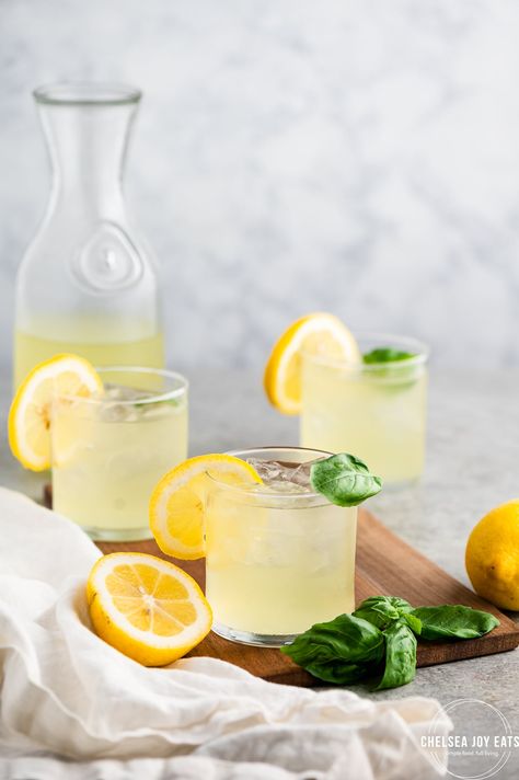 Fresh Basil Lemonade Recipe with Honey Basil Lemonade Recipe, Lemon Basil Lemonade, Cucumber Basil Lemonade Recipe, Honey Mint Lemonade, Gin Basil Lemonade, Lemonade With Lemon Juice, Honey Lemonade, Natural Grocers, Basil Lemonade