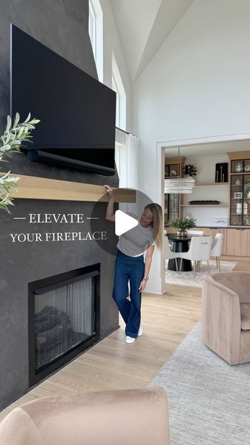 Brooke and Brice on Instagram: "Ready to turn your dull fireplace wall into a masterpiece? Grab your drywall mud, some paint and a ladder, and let’s get to work! Follow along for easy steps to elevate your space! 

Would this technique look good in your house?

 #diy #texture #custom #modern #style #decor #interiordesign #mystyle #trending #architecture" Grey Plaster Fireplace, Greige Fireplace, Drywall Fireplace, Grey Fireplace, Drywall Mud, Modern Style Decor, A Ladder, Stacked Stone, House Diy