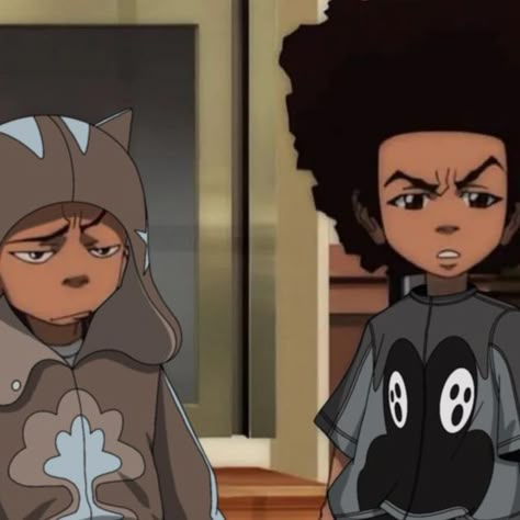 Riley Pfp Boondocks, Boondocks Profile Pic, Huey Boondocks Pfp, Riley And Huey Freeman Matching Pfp, Huey Freeman Outfits, Boondocks Huey And Jasmine, Funny Boondocks, The Boondocks Fanart, Jasmine And Huey