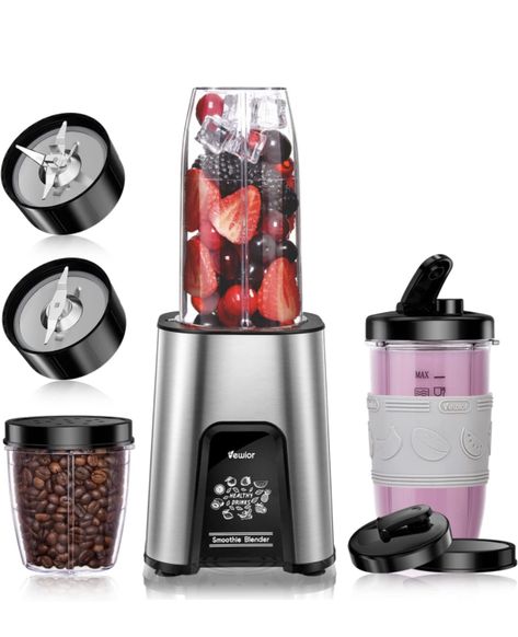 VEWIOR Smoothie Bullet Blender for Shakes and Smoothies 850W, 12 Pieces Personal Blenders for Kitchen with 6 Fins Blender Blade, Smoothie Blender with 2*23 oz To-Go Cups Household Must Haves, Smoothie Cups, Blender For Smoothies, Personal Blender, Shakes And Smoothies, Mini Blender, Smoothie Makers, Cups With Lids, Smoothie Cup