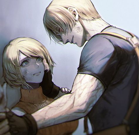 Re4 Leon X Ashley, Leon X Yn, Leon And Ashley Matching Icons, Ashley X Leon, Leon X Ashley, Ashley And Leon, Resident Evil Art, Leon And Ashley, Resident Evil 4 Ashley