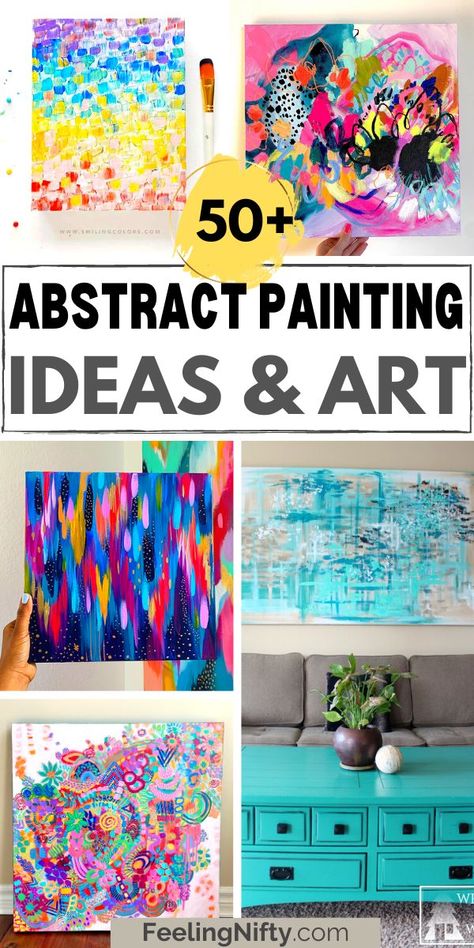 Dive into the colorful world of abstract art with 🎨 50+ painting ideas for beginners! This DIY guide will unlock your creative potential with fun, unique techniques you've never tried before. Perfect for those who want to explore their artistic side or spice up their home decor. Let's get messy with paint and create 🖌️ magic! 🚀🎉 Diy Canvas Art For Beginners, Home Decor Acrylic Painting, Fun Art For Adults, Large Canvas Painting Ideas Easy Abstract, Quick Abstract Painting, Diy Portrait Painting, Painting With Acrylics Tutorials, Color Schemes For Paintings, Painting For Bedroom Art Ideas