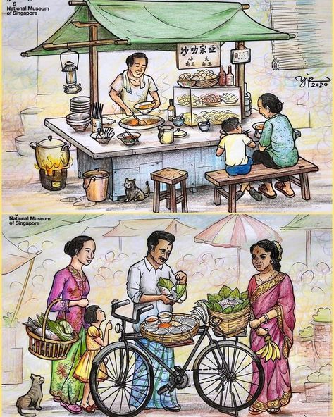 Market Perspective Drawing, Market Scene Composition, Market Composition Drawing, Market Drawing Sketches, Market Scene Drawing, Art Competition Ideas, Composition Drawing, Childhood Memories Art, Posters Decor