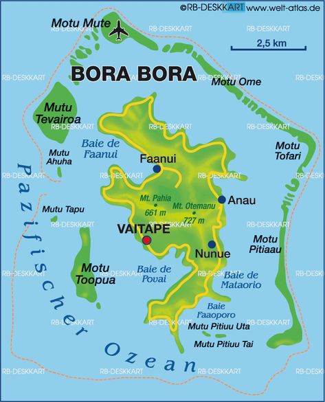 Bora Bora Map, French Polynesia Map, Bora Bora Vacation, Bora Bora Island, Where Is Bora Bora, Bora Bora French Polynesia, World Atlas, South Pacific Islands, Island Map