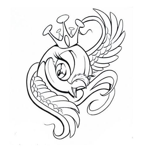 Cartoon Characters Tattoo Ideas, Characters Tattoo Ideas, Tattoo New School, Bird Tattoo Men, Rose Drawing Tattoo, Old Scool, Sparrow Tattoo, Cartoon Bird, Geometric Tattoo Arm