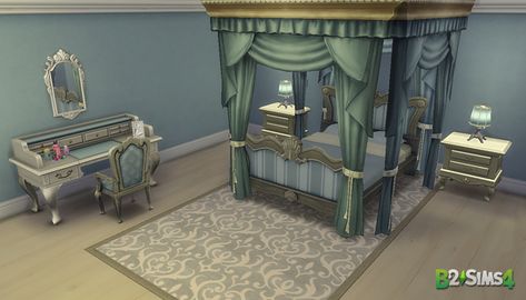 Sims Mansion, Bedroom Sims 4, Sims4 House, Fancy Bedroom, Sims 4 House Building, Merlot Color, Princess Bedroom, Bedroom Dimensions, Princess Room