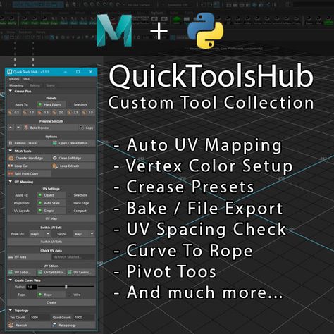 Quick Tools Hub - Custom Maya Tool Collection, Sokol Mehmeti on ArtStation at https://www.artstation.com/artwork/oOqJNk 3d Maya, 3ds Max Tutorials, 3d Inspiration, 3d Modeling Tutorial, Autodesk Maya, Uv Mapping, Animation Tutorial, Art Folder, 3d Modelling