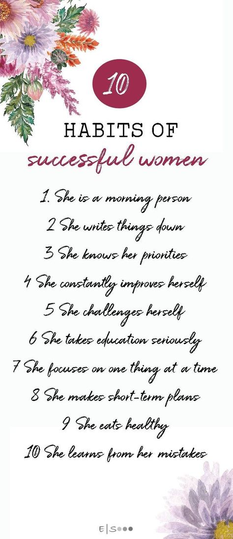 Habits Of Successful Women, Success Women, Successful Women Quotes, Successful Woman, Bullet Journal Tracker, Successful Entrepreneur, Self Care Bullet Journal, Habits Of Successful People, Self Confidence Tips