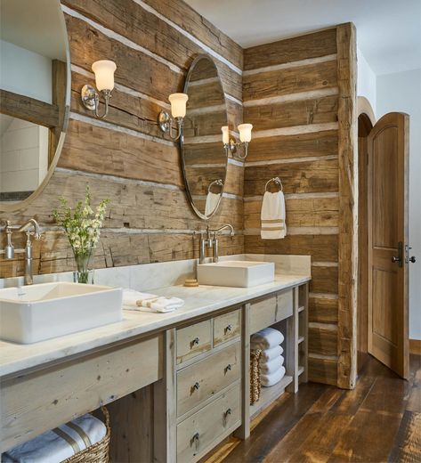 Homecoming by Cushman Design Group Rustic Bathroom Design, Rustic Bathroom Wall Decor, Rustic Inspiration, Cabin Bathrooms, Rustic Bathroom Designs, Rustic Bathroom Decor, Decor Baie, Rustic Bathrooms, Rustic Contemporary