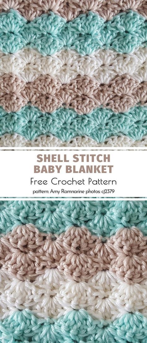 Colorful Shells Blanket Ideas | Your Crochet Lacy Crochet Baby Blanket Free Pattern Shells, Shell Crochet Pattern Blanket, Crochet Blanket Patterns Free Shell Stitch, Corded Shells Square Blanket, Shell Stitch Blanket Pattern, Puffy Shell Stitch Crochet, Seashell Crochet Blanket, Free Shell Stitch Baby Blanket Pattern, Crocheted Shell Patterns