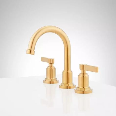 Greyfield Widespread Bathroom Faucet, Signature Hardware Bathroom, Japanese Soaking Tubs, Acrylic Tub, Console Sink, Roman Tub Faucets, Vessel Faucets, Waterfall Faucet, Roman Tub, Widespread Bathroom Faucet