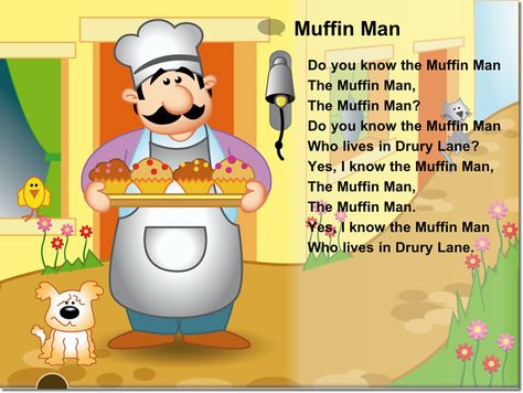 inkspired musings: Do You Know The Muffin Man? more nursery rhymes Muffin Man Nursery Rhyme, Finger Rhymes, The Muffin Man, Nursery Rhymes Poems, Remedial Reading, Do You Know The Muffin Man, Nursery Rhymes Preschool, Nursery Songs, Rhyming Activities